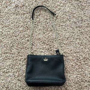 Kate Spade Black Crossbody Bag with Gold Chain